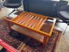 A 1970s Wooden and Rattan Backgammon and Chess Games Coffee Table - 3