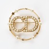 Christian Dior, Faux Pearl / Crystal Pin Brooch with Box - ( One Crystal Missing )