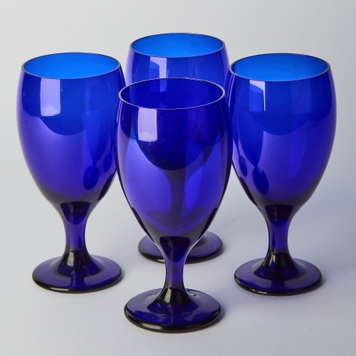 A Set of Cobalt Blue Glass Cups