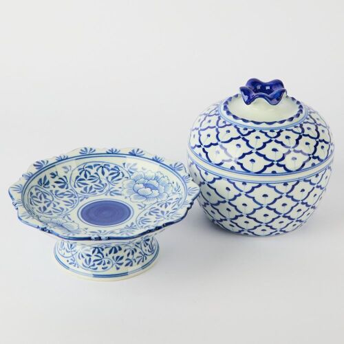 A Set of Two Asian Blue and White Porcelains