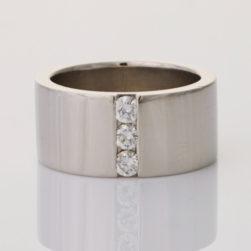 Platinum, Modern, 0.36ct Diamond, Heavy Profile Ring