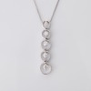18ct White Gold, 0.47ct Diamond Pendant on 9ct White Gold, 50cm Foxtail Chain