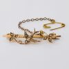 9ct Yellow Gold, Edwardian, Seed Pearl / Swallow / Leaf Motif Bar Brooch
