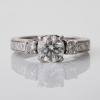 Platinum, Handcrafted, 1.20ct Diamond / 0.13ct Diamond Three Stone Ring