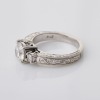 Platinum, Handcrafted, 1.20ct Diamond / 0.13ct Diamond Three Stone Ring - 2