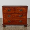 A Mahogany and Walnut Georgian Style Bachelor's Four Drawer