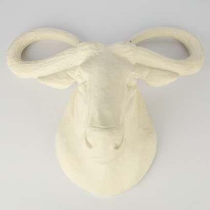 A Large Plaster Water Buffalo Head Wall Hanging