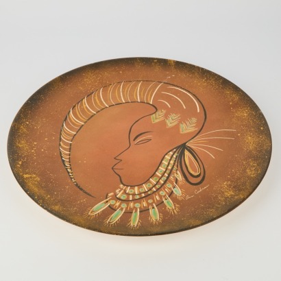 A Mid-Century Ceramic wall Plate by Ann Cochran, California