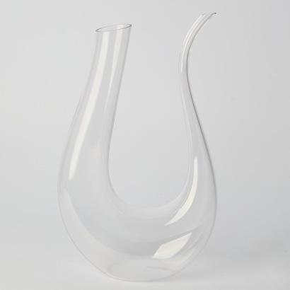 A Handblown Milan Aerating Lyre-Shaped Wine Decanter