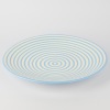 A Gill Gane Large White platter with blue concentric circles