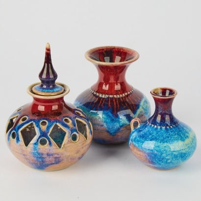 Three Miniature Suzanne Bloch-Jorgensen Bottles