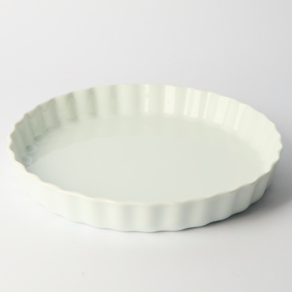 A Vintage Large Apilco France Porcelain Fluted Tart/Quiche Dish