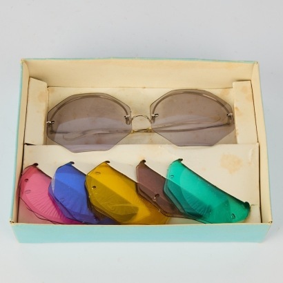 A Pair Vintage Arcobaleno Italian Sunglasses with Interchangeable Lenses