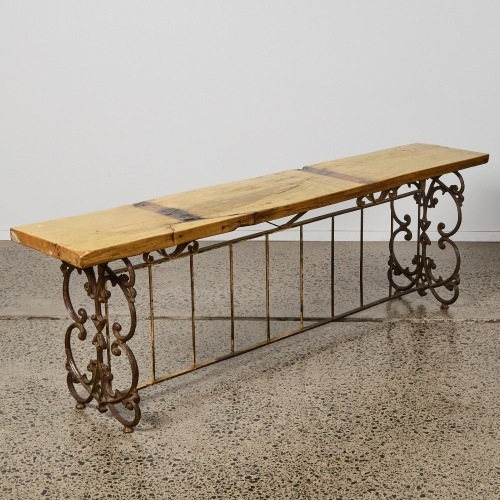 A Wrought Iron Bench Seat