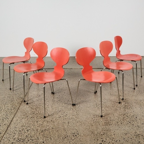 A Set of Six Ant Chairs Attributed to Early Fritz Hansen