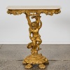 A Gold Cherub Hall Table with Marble Top