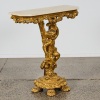 A Gold Cherub Hall Table with Marble Top - 2