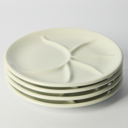 A Set of Four Vintage Pillivuyt France Porcelain Sectioned Plates