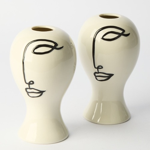 A Pair of Abstract Eye Vases