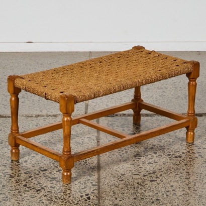 A Vintage Stool with Rope Seat