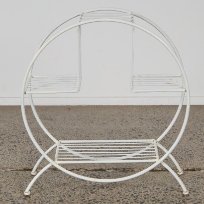 A White Art Deco Style Plant Stand