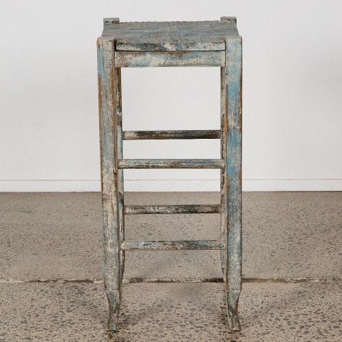 A Distressed Timber Stool/Plant Stand