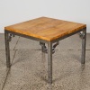 A Chrome and Walnut Burl SIde Table