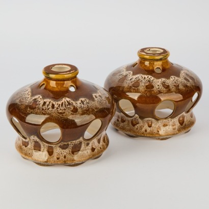A Pair of Retro Ceramic Lampshades, 1970s