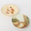 A Hand-painted 'Landscape' Dish AND A Hand-painted 'Figural' Dish