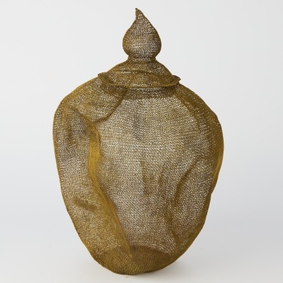 A Wire Mesh Lidded Pot