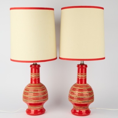 A Pair of Mid-Century Ceramic Lamps