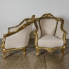 A Pair of Antique Louis XV Giltwood Armchairs - 2