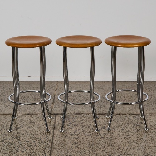 A set of three Post Modern Barstools