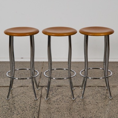 A set of three Post Modern Barstools