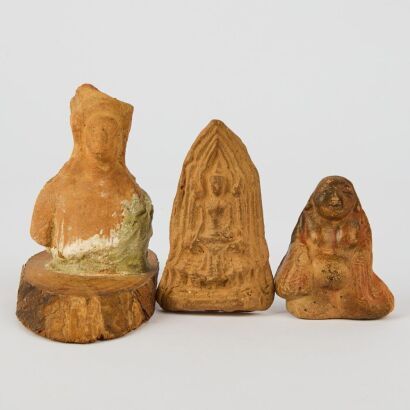 A Group of Three Chinese Tibetan Tsa-Tsa Figures