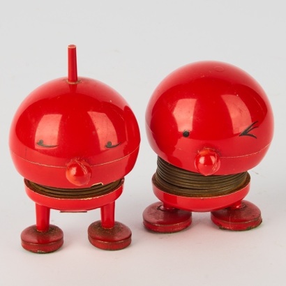 A Pair of Original Red Hoptimist Toys by Hans Gustav Ehrenreich