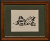 A Framed "Moemoea" Woodblock Print by Iosua To'afa