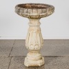 A Cast Stone Garden Bird Bath on Pedestal
