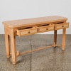 A Neoclassical Limed-Oak Three-Drawer Console Table - 2