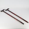 A Pair of Antique Wooden Dragon-Carved Walking Sticks