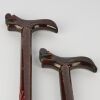 A Pair of Antique Wooden Dragon-Carved Walking Sticks - 2