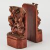 A Chinese Early 20th Century Hardwood Book Stand Carved with Bird-and-Flower Decoration - 2