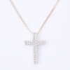 9ct White Gold, Modern, 0.50ct Diamond Set Cross on 45cm, Sterling Silver Chain