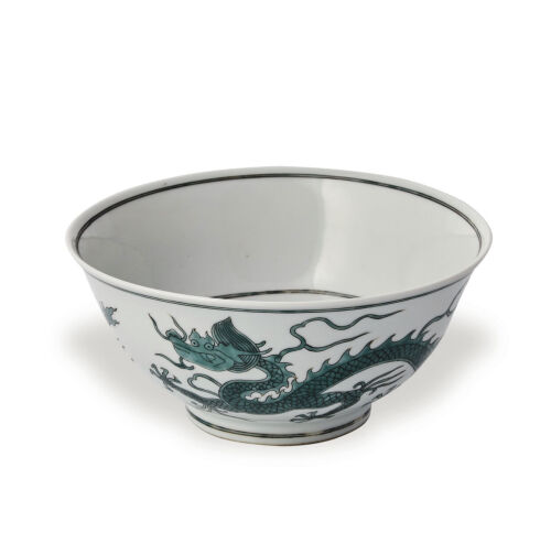 A Chinese White and Green 'Dragon' Bowl
