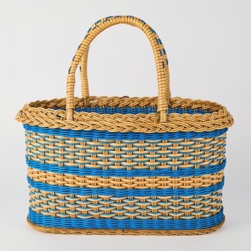 A Coloured Cane Carry Basket
