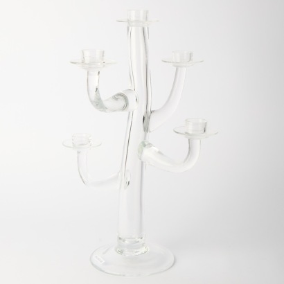 A Large Tiered Glass Candelabra by Gommaire Cleybergh, Belgium
