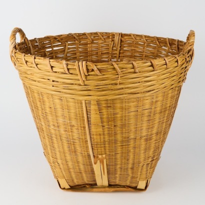 A Fine Woven Japanese Storage Basket with Handles
