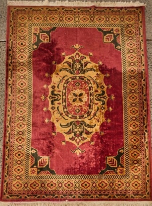 A Vintage Hand-Knotted Anatolian Style Rug