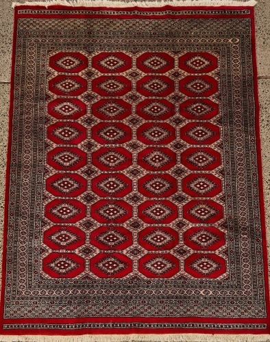 A Beautiful Hand-Knotted Jaldar Bokhara Rug