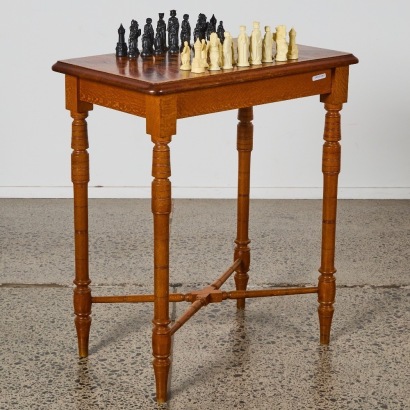 A Colonial New Zealand Native Woods Sunburst Chess Board Table